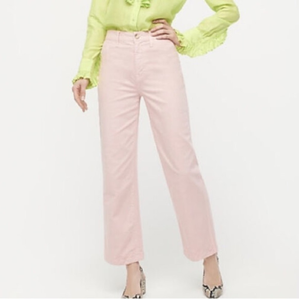 J Crew Slim Wideleg Pant Washed Pink Canvas size 25